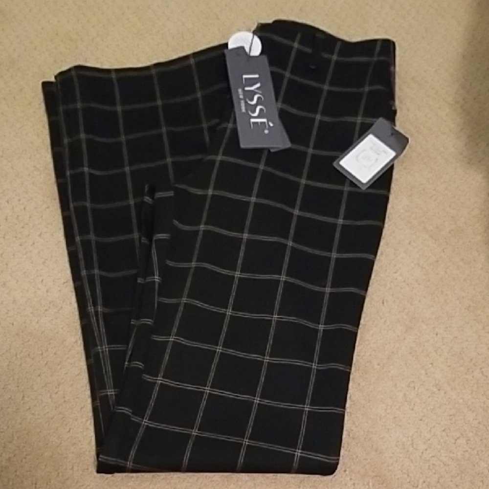 Lysse Women's Black Windowpane Pants